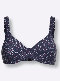 Bikinis|feel good Bikini-Oberteil marine-rot-bedruckt