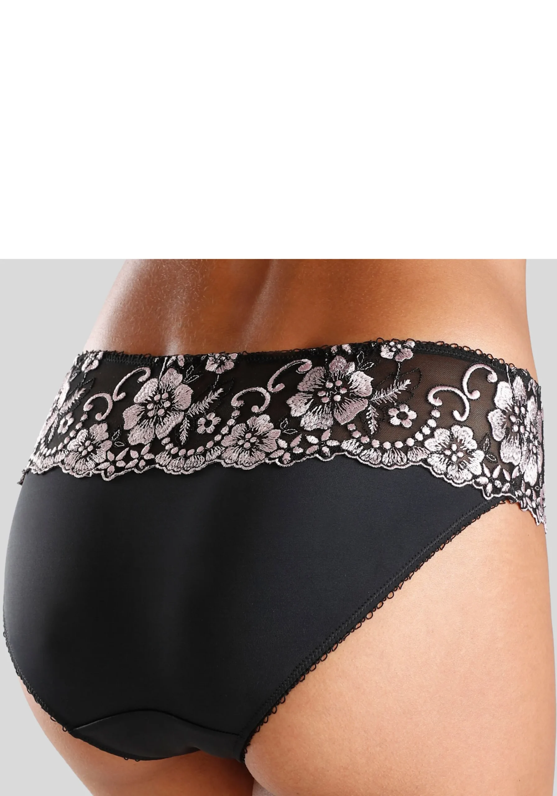 Unterhosen|LASCANA Bikinislip schwarz-rose