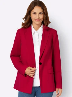 Blazer| Blazer mit kontrastfarbigem Futter rot