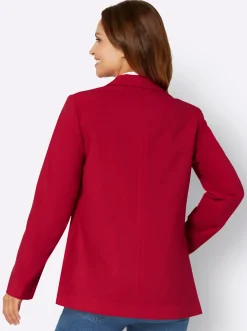 Blazer| Blazer mit kontrastfarbigem Futter rot
