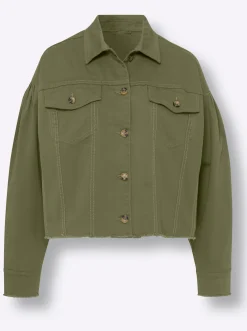 Jacken|heine Blazer mit langen Puff-Ärmeln khaki