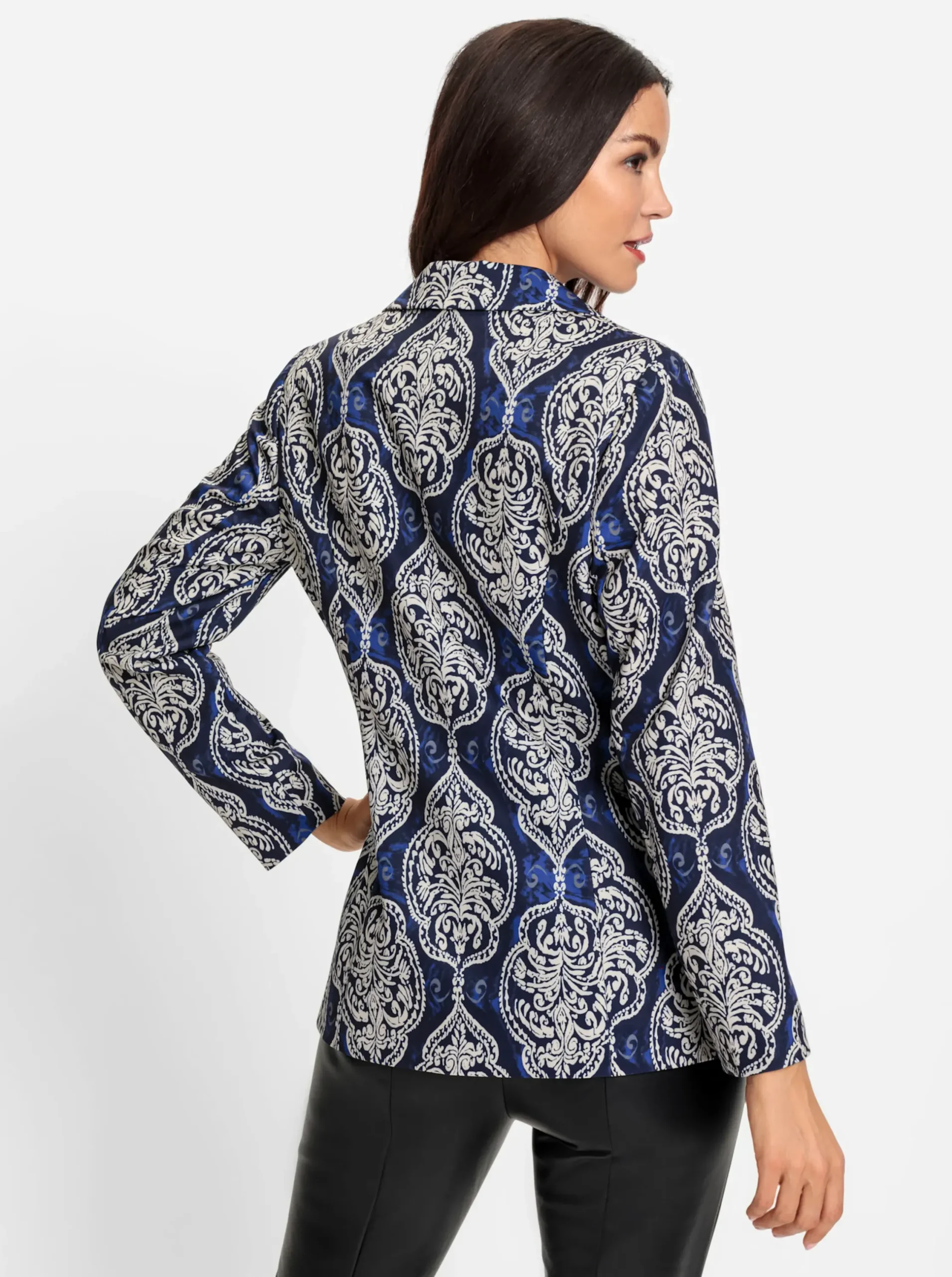 Blazer|heine Blazer mit Schulterpolstern marine-sand-bedruckt