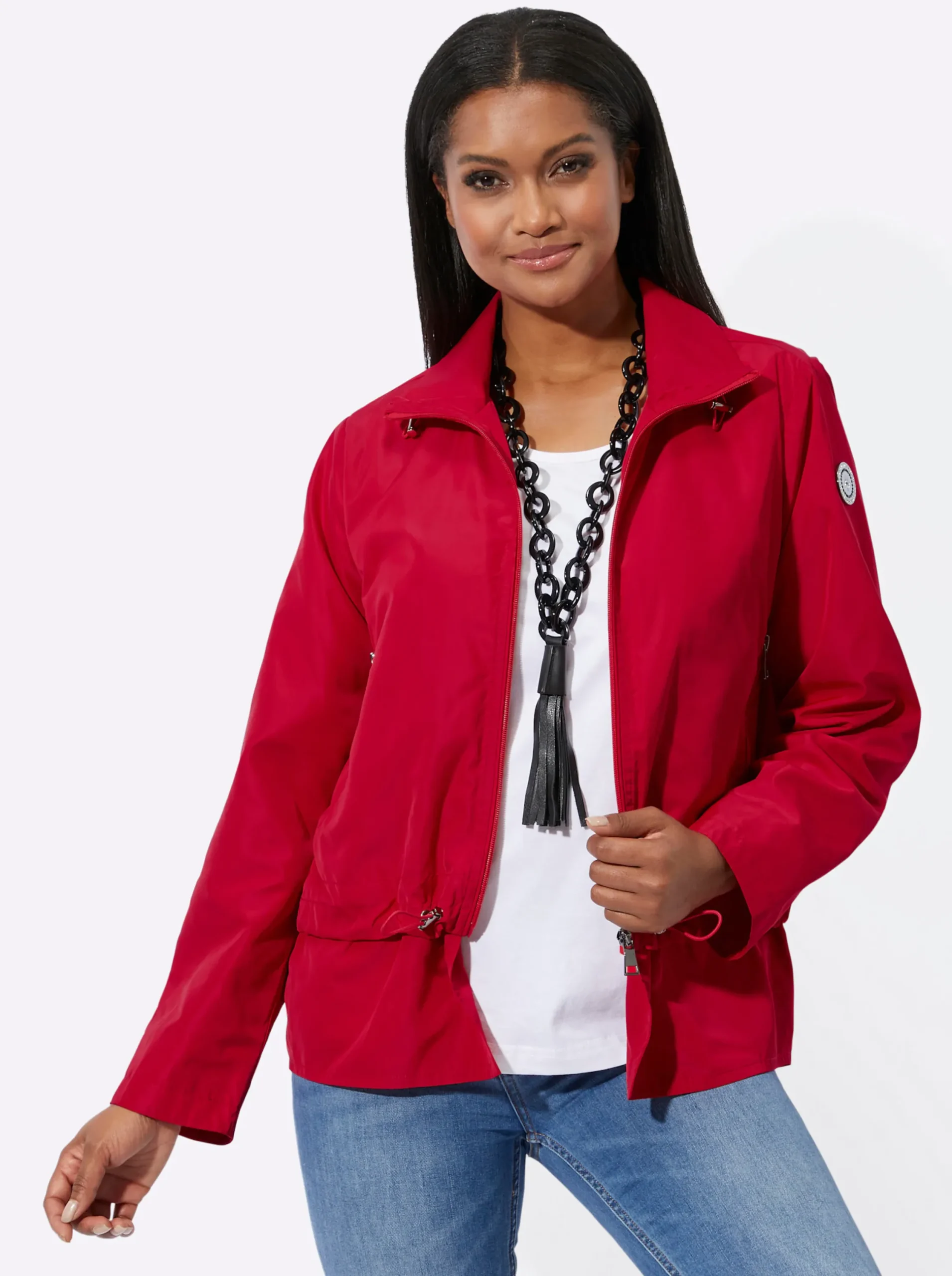Jacken| Blousonjacke mit Tunnelzug rot