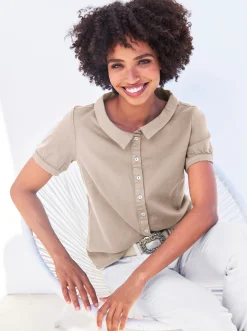 Blusen|heine Bluse sesam