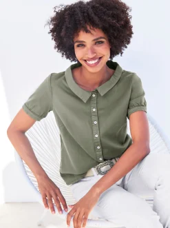 Blusen|heine Bluse khaki