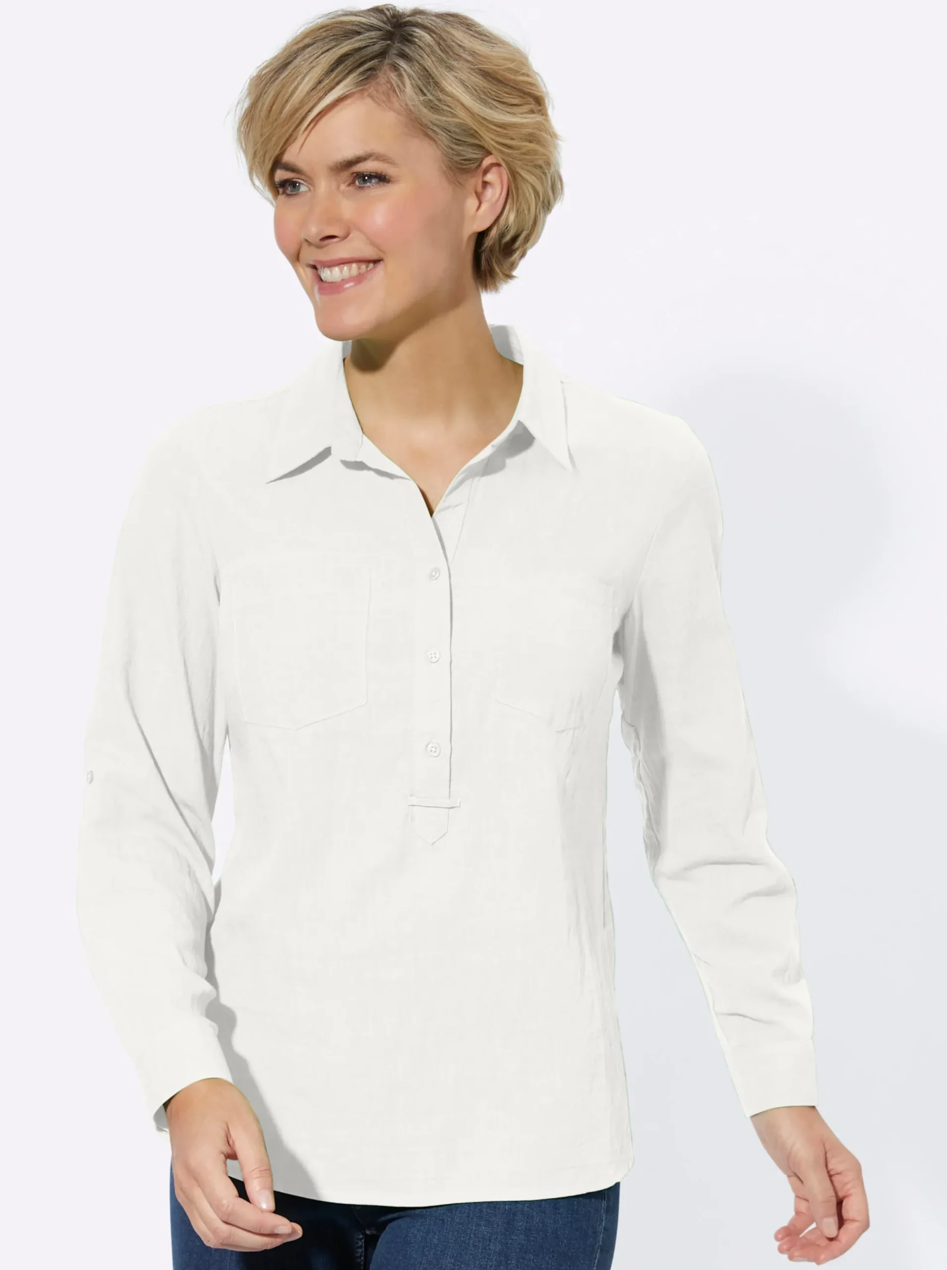 Basics|Blusen| Bluse ecru