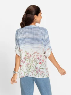 Blusen| Bluse hortensie-bleu-bedruckt