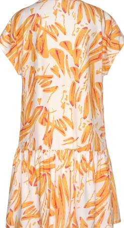 Kleider|s.Oliver Blusenkleid orange-creme-bedruckt