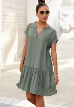 Strandkleider|Kleider|s.Oliver Blusenkleid khaki