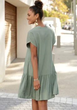 Strandkleider|Kleider|s.Oliver Blusenkleid khaki