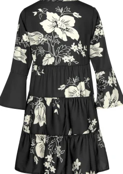 Strandkleider|LASCANA Blusenkleid schwarz-creme