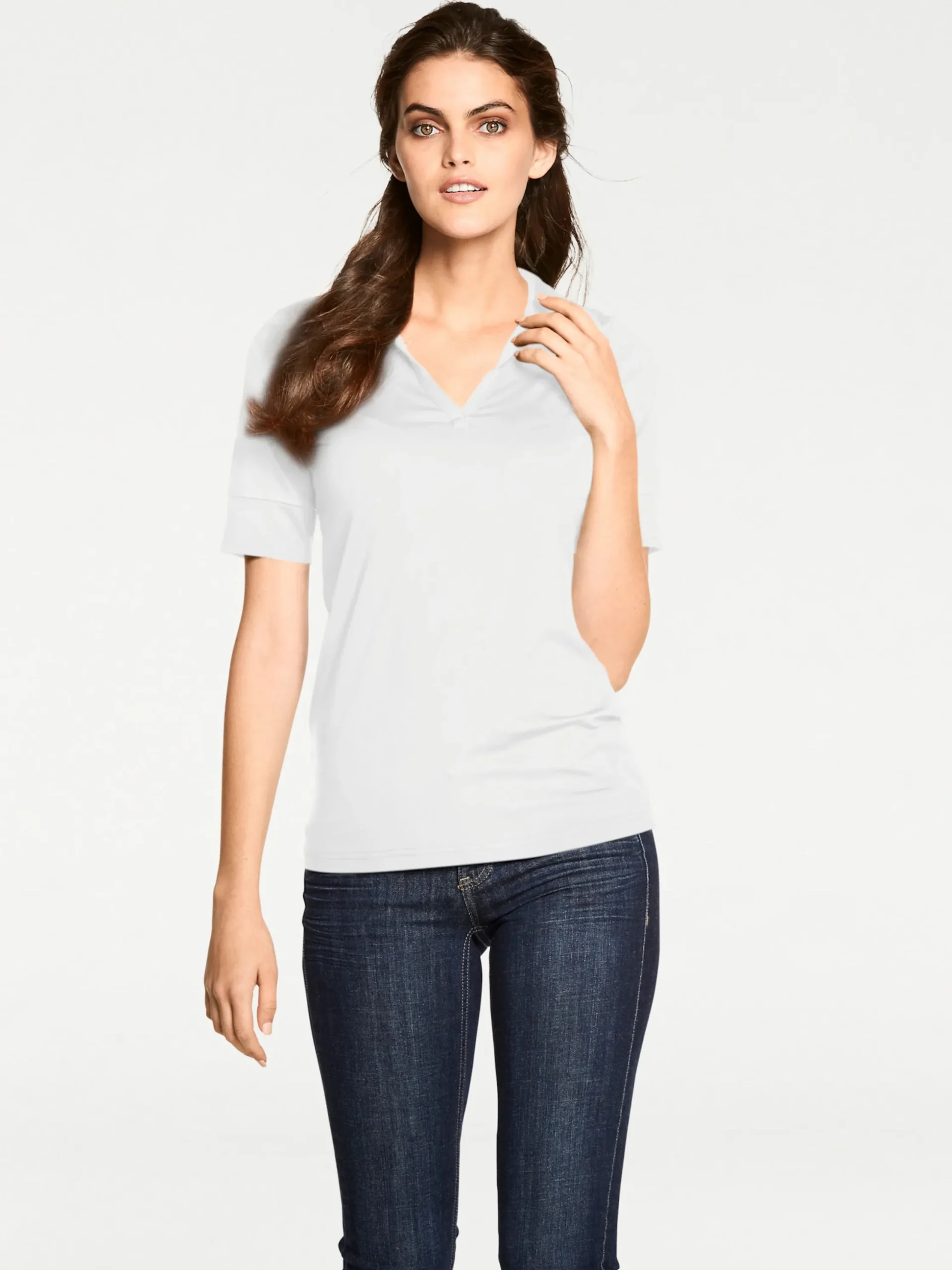 Shirts|heine Blusenshirt aus Tactel weiß