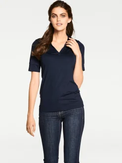 Blusen|Shirts|heine Blusenshirt aus Tactel marine