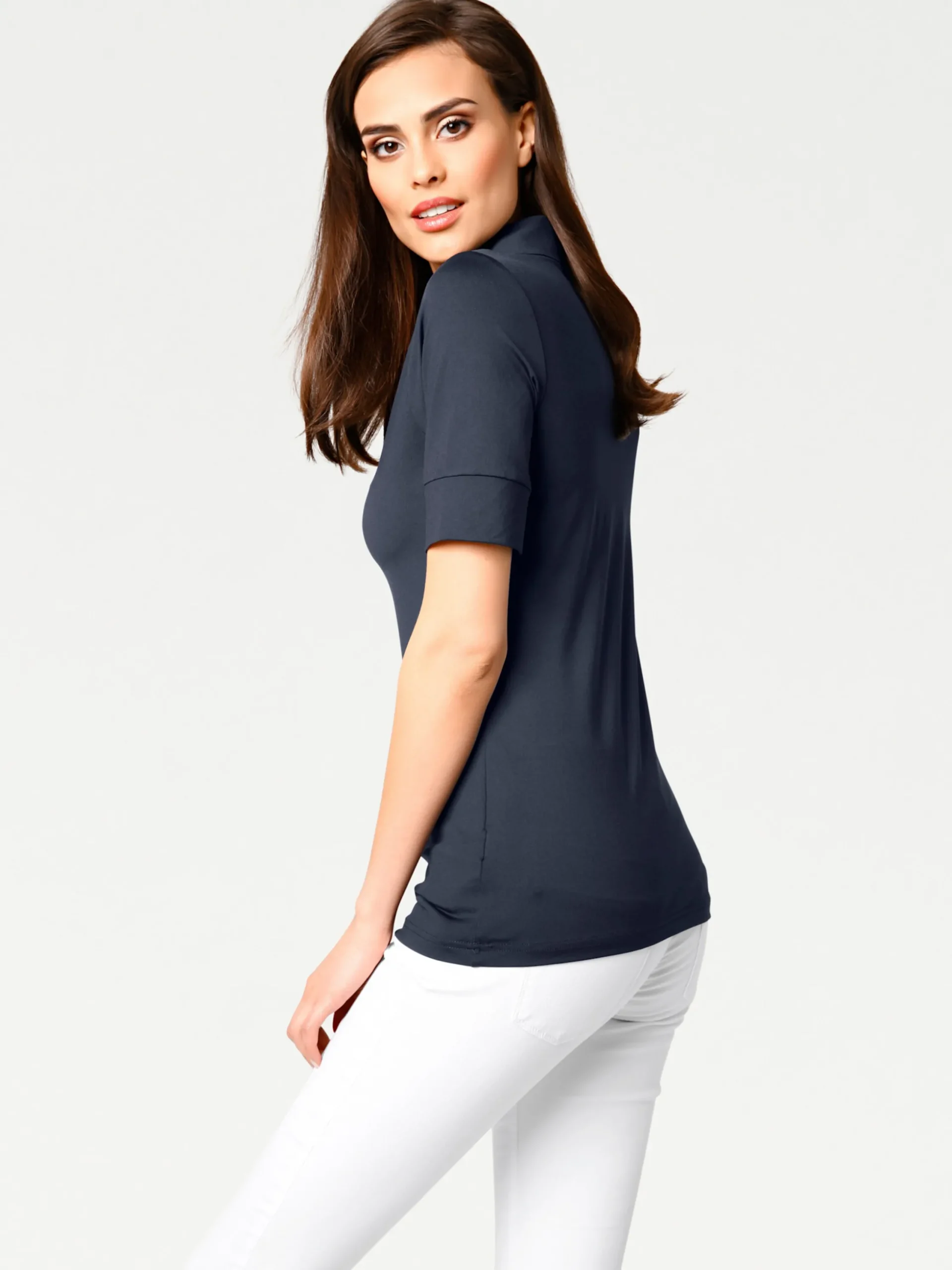 Blusen|Shirts|heine Blusenshirt aus Tactel marine