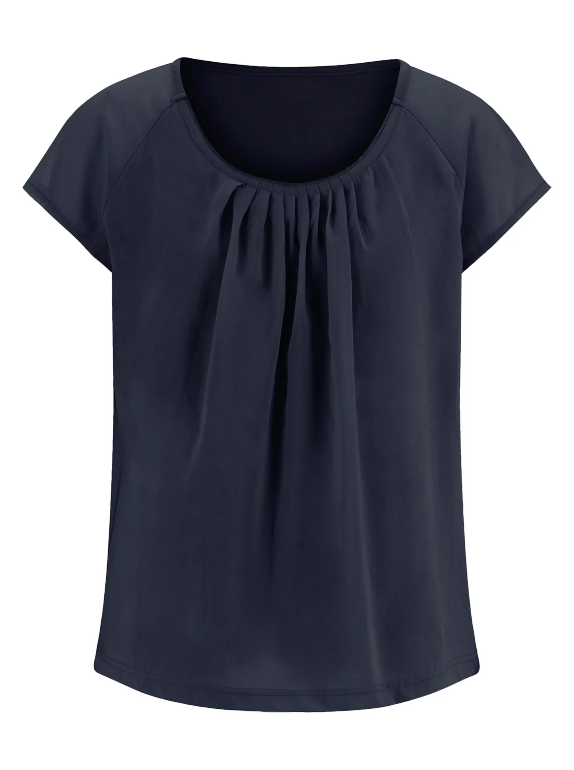 Basics|Shirts| Blusenshirt im Material-Mix marine