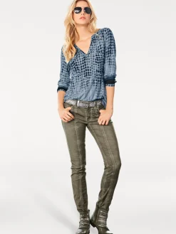 Blusen|Shirts|heine Blusenshirt im Tupfenmuster blau