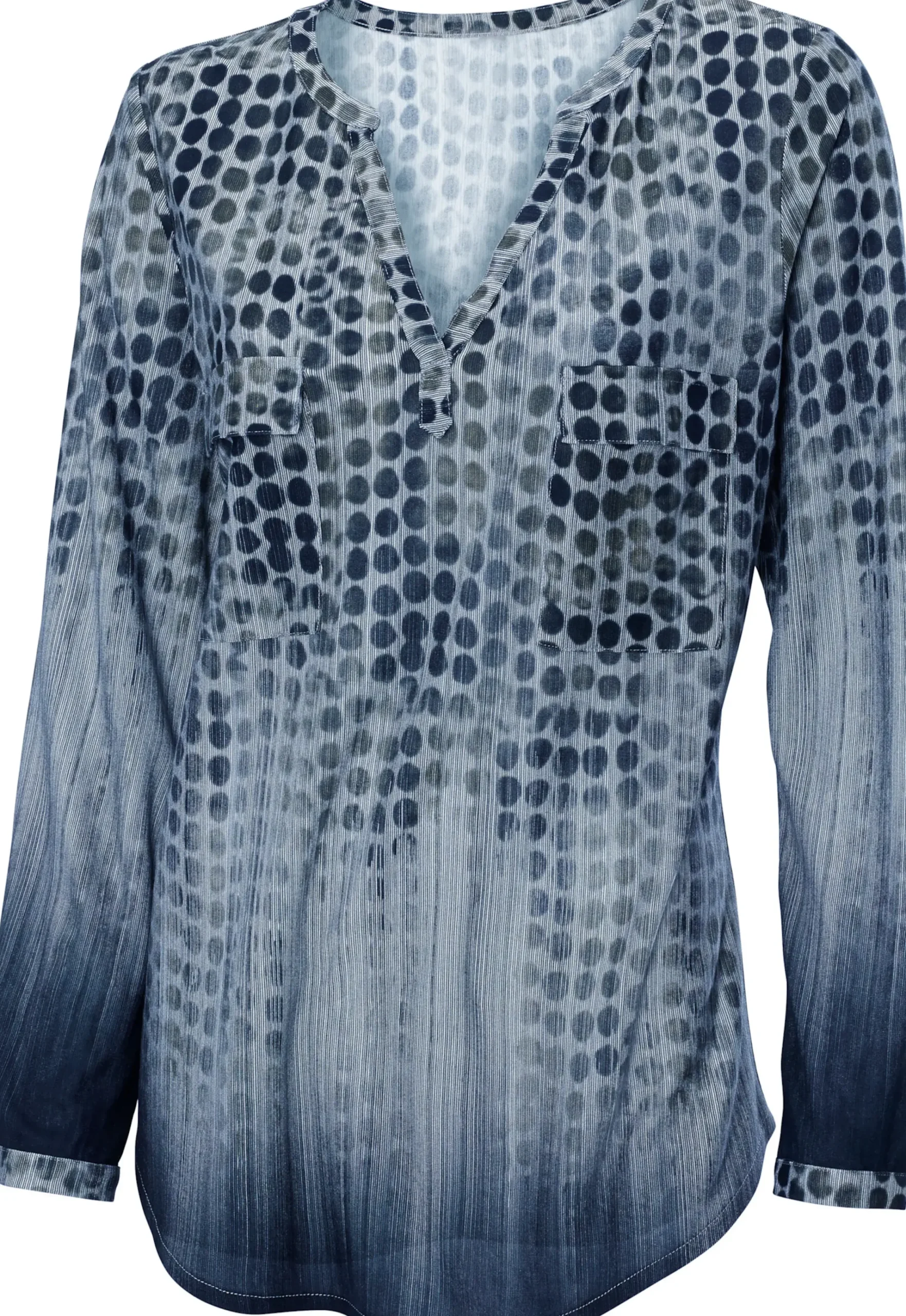 Blusen|Shirts|heine Blusenshirt im Tupfenmuster blau