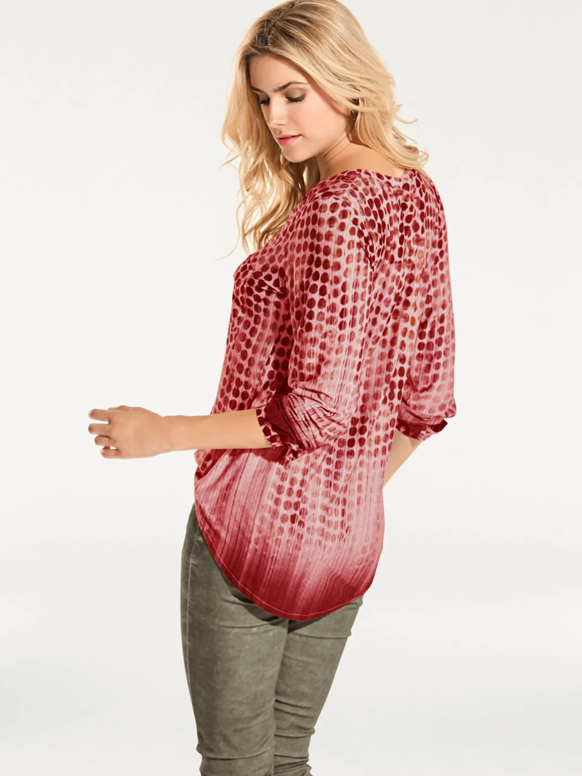 Shirts|heine Blusenshirt im Tupfenmuster koralle
