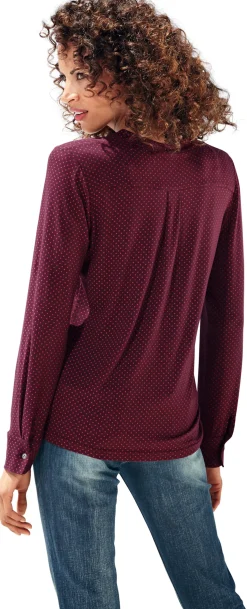 Basics|heine Blusenshirt mit Brusttaschen bordeaux