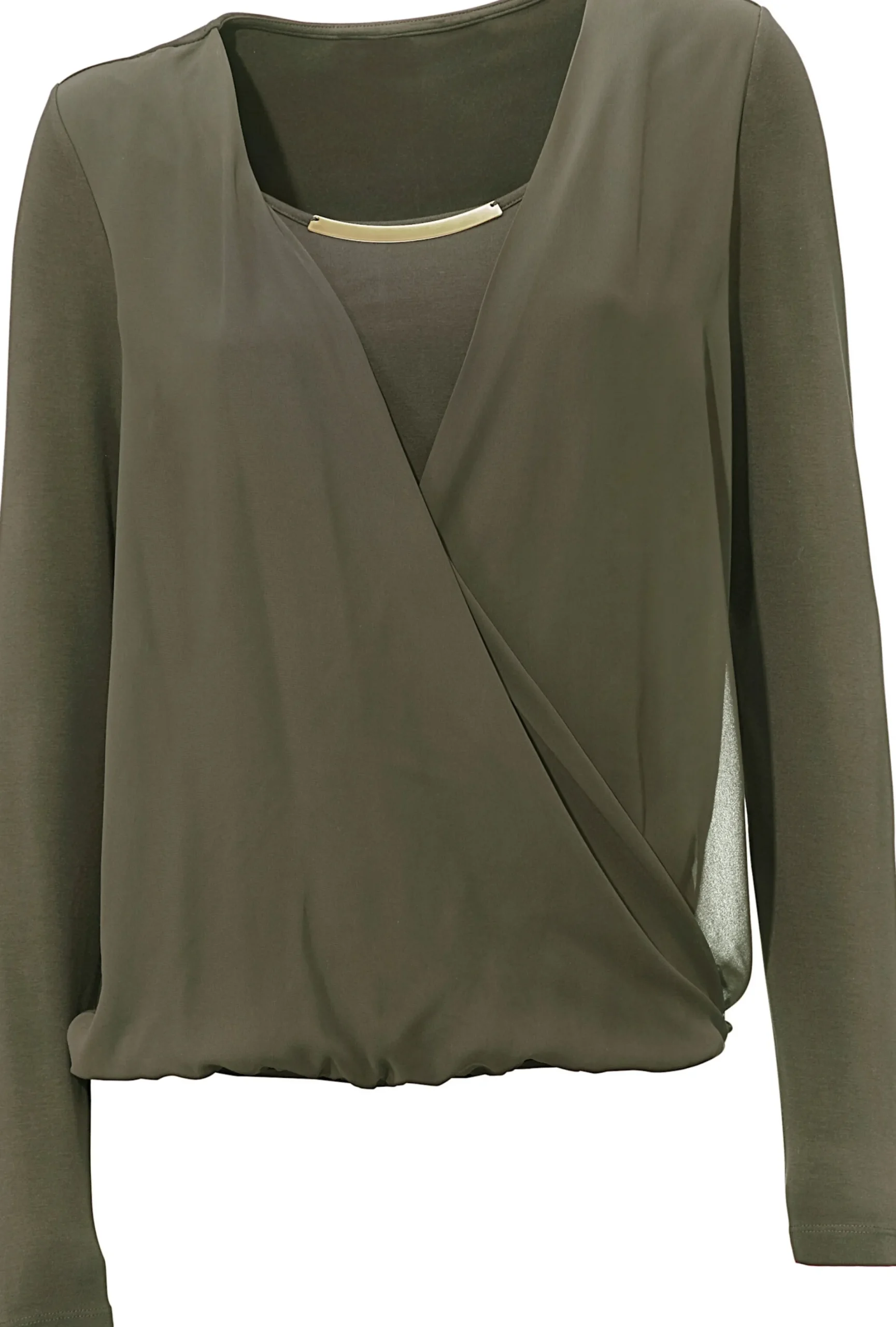 Shirts|heine Blusenshirt mit Chiffon khaki