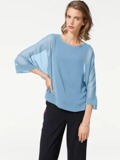Strandmode|Basics|heine Blusenshirt mit Fledermausärmeln bleu