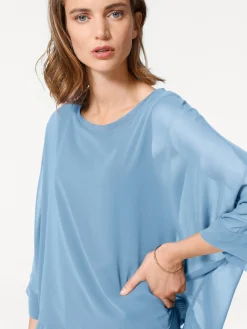 Strandmode|Basics|heine Blusenshirt mit Fledermausärmeln bleu