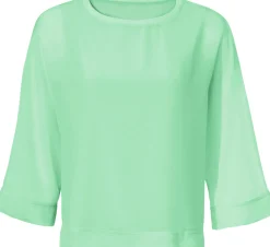 Basics|heine Blusenshirt mit Fledermausärmeln apfelgrün