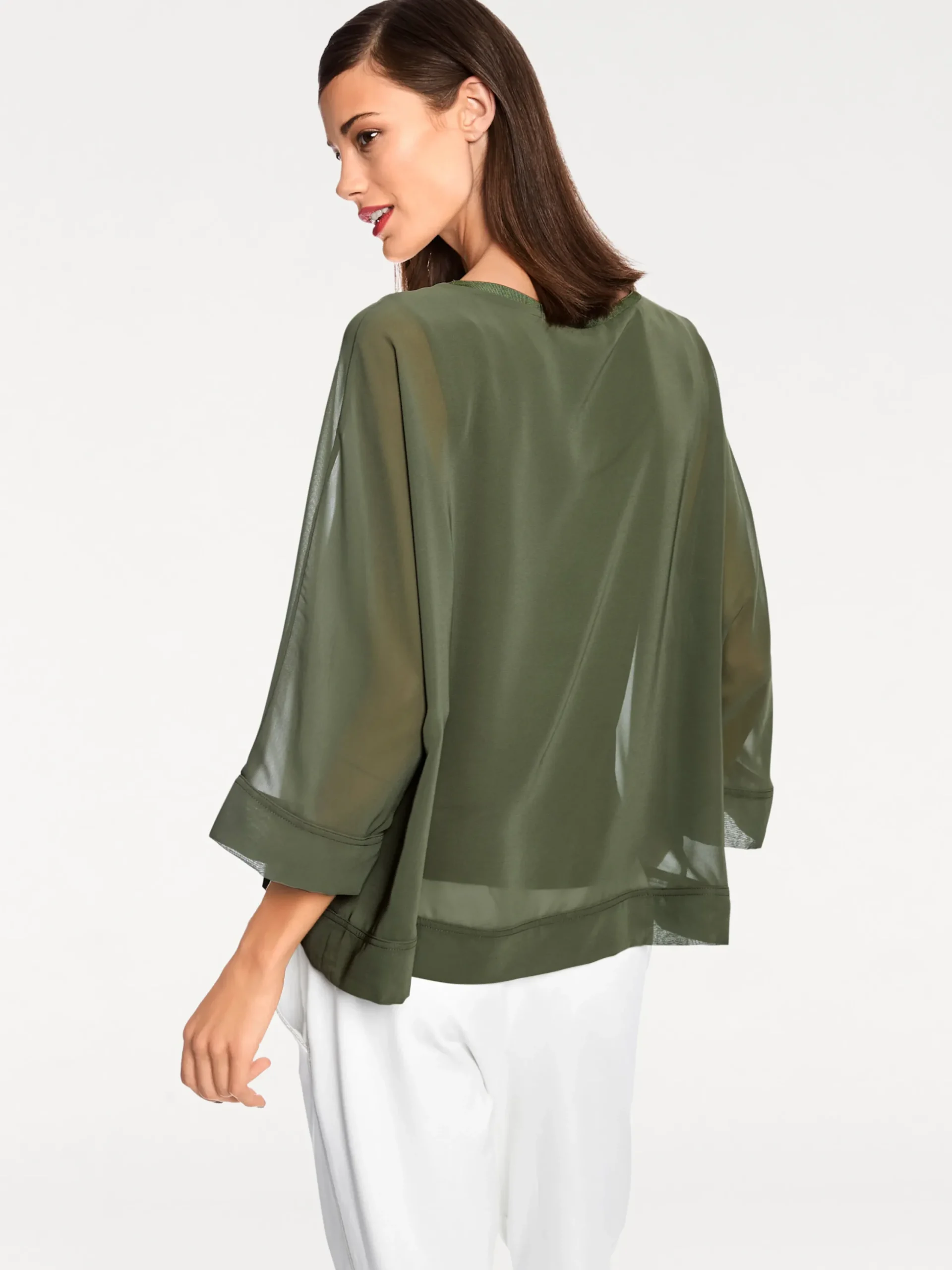 Basics|Shirts|heine Blusenshirt mit Fledermausärmeln oliv
