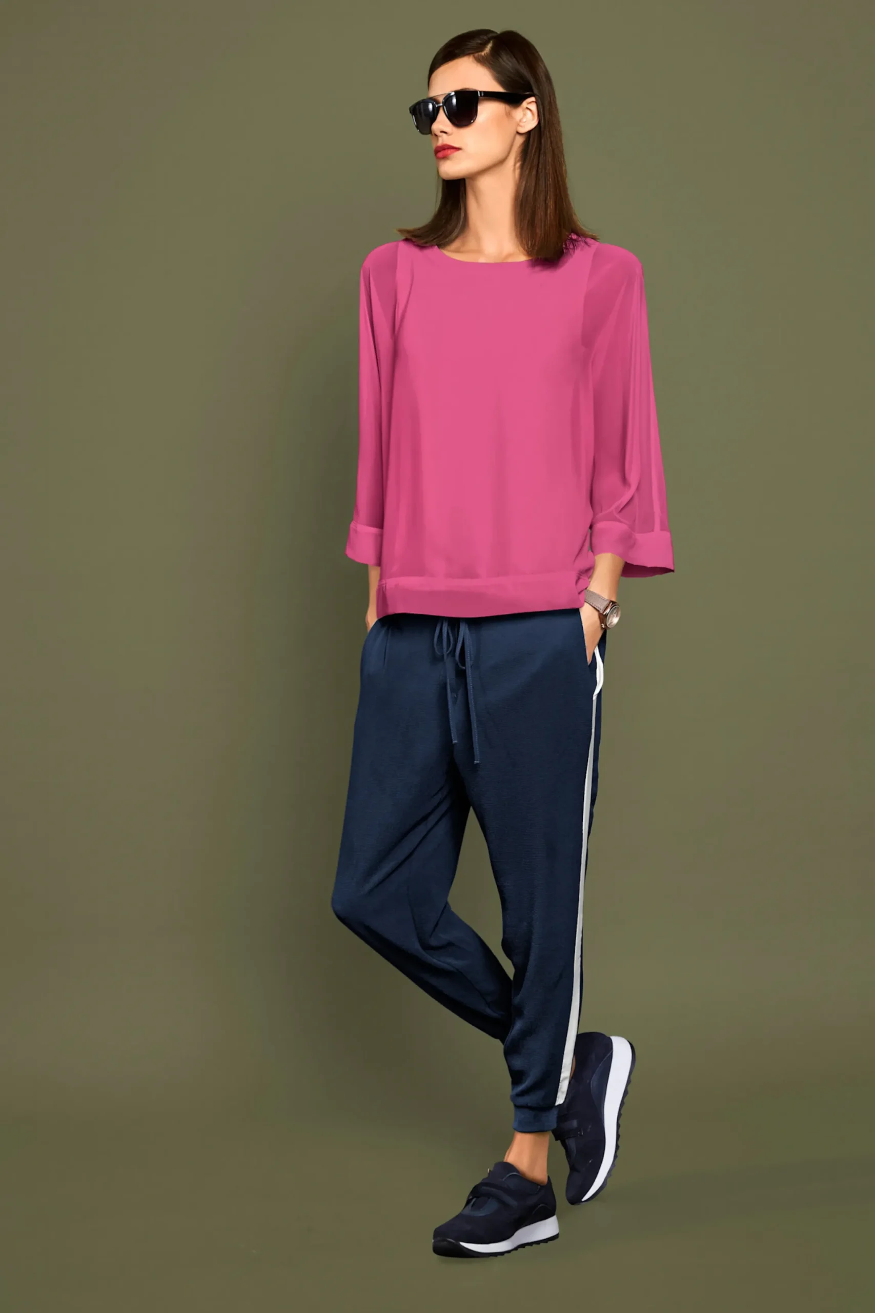Basics|Blusen|heine Blusenshirt mit Fledermausärmeln pink