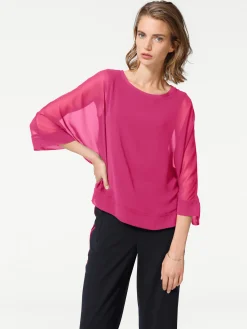 Basics|Blusen|heine Blusenshirt mit Fledermausärmeln pink