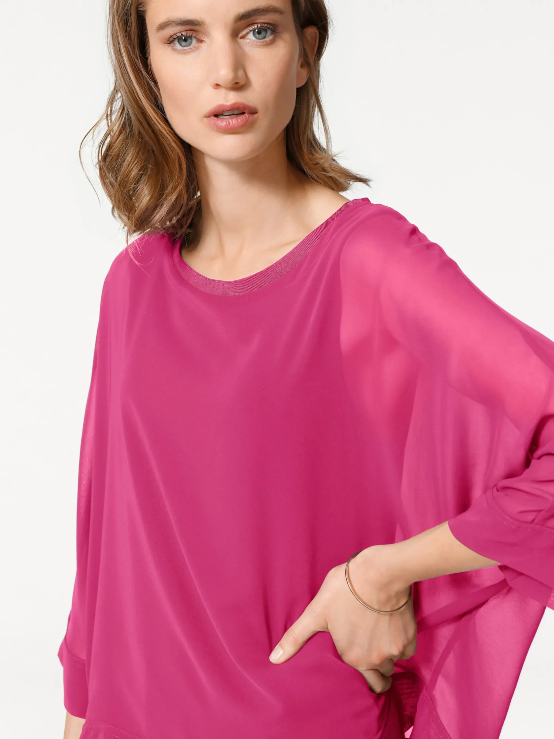Basics|Blusen|heine Blusenshirt mit Fledermausärmeln pink