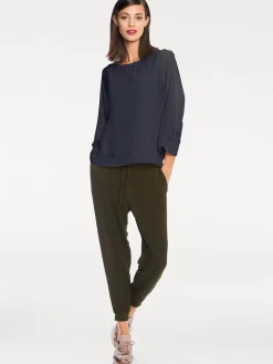 Basics|heine Blusenshirt mit Fledermausärmeln marine