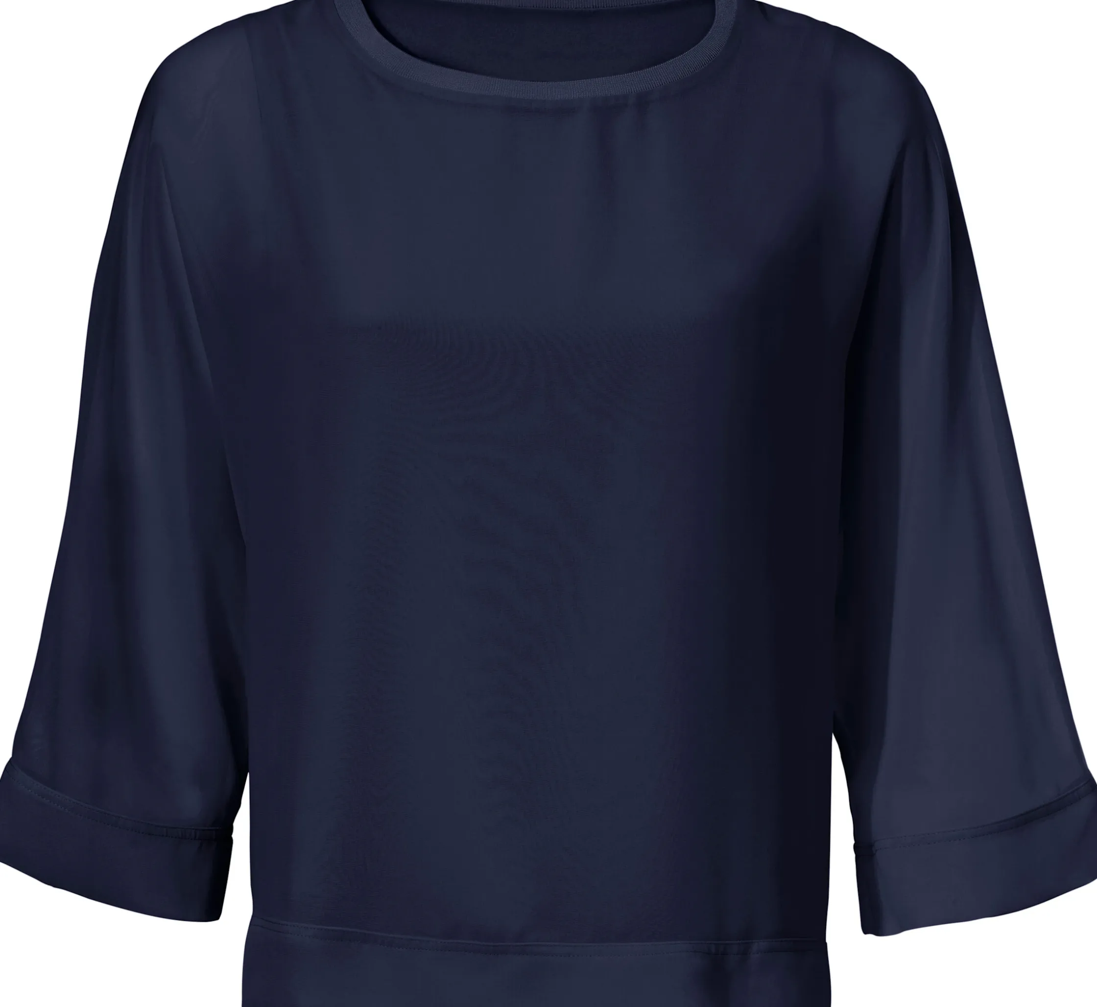 Basics|heine Blusenshirt mit Fledermausärmeln marine
