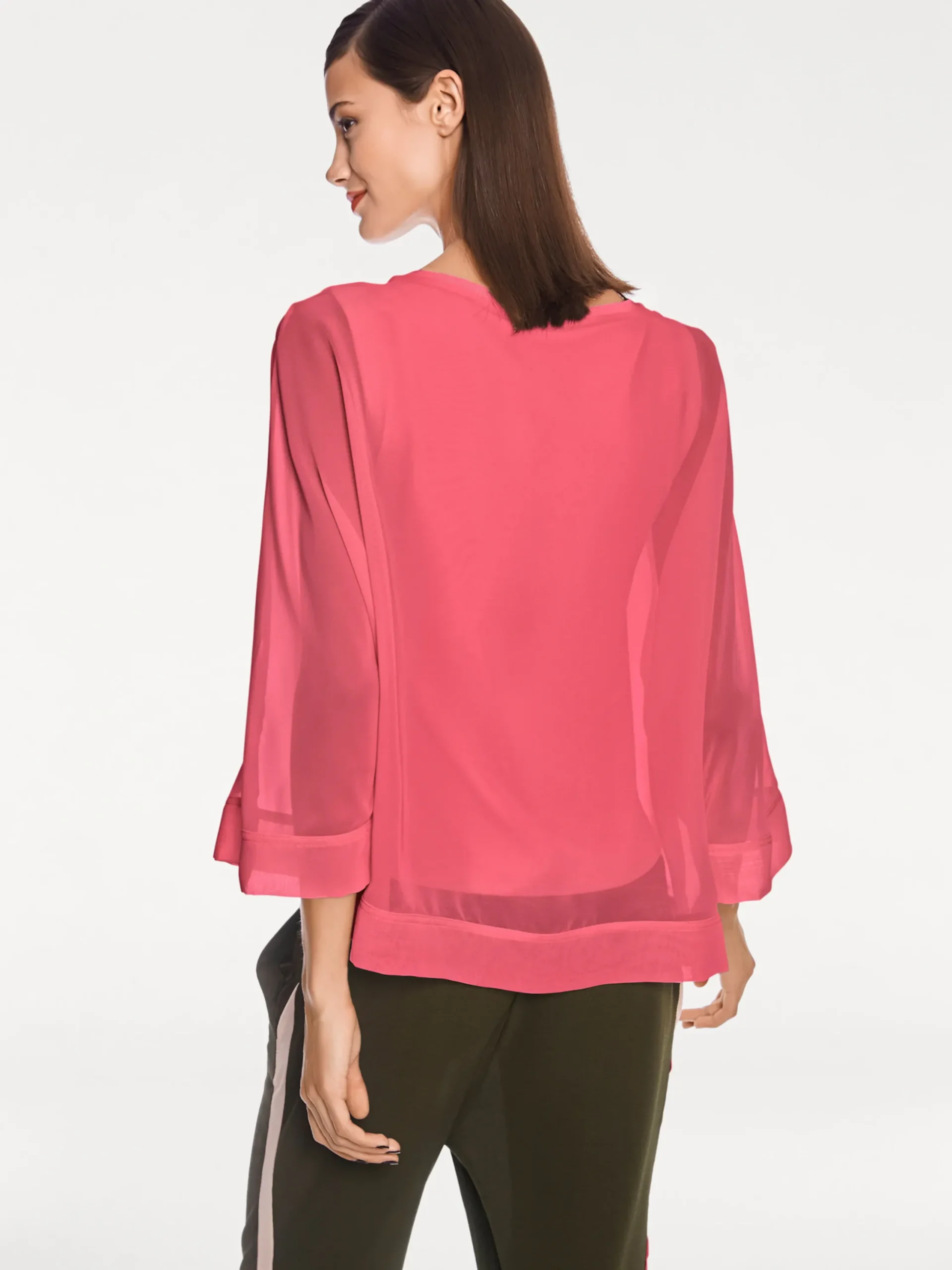 Basics|Blusen|heine Blusenshirt mit Fledermausärmeln himbeere