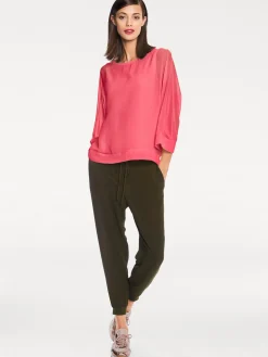 Basics|Blusen|heine Blusenshirt mit Fledermausärmeln himbeere