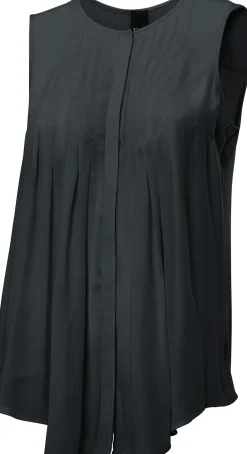 Basics|Blusen|heine Blusenshirt mit Knopfleiste schwarz