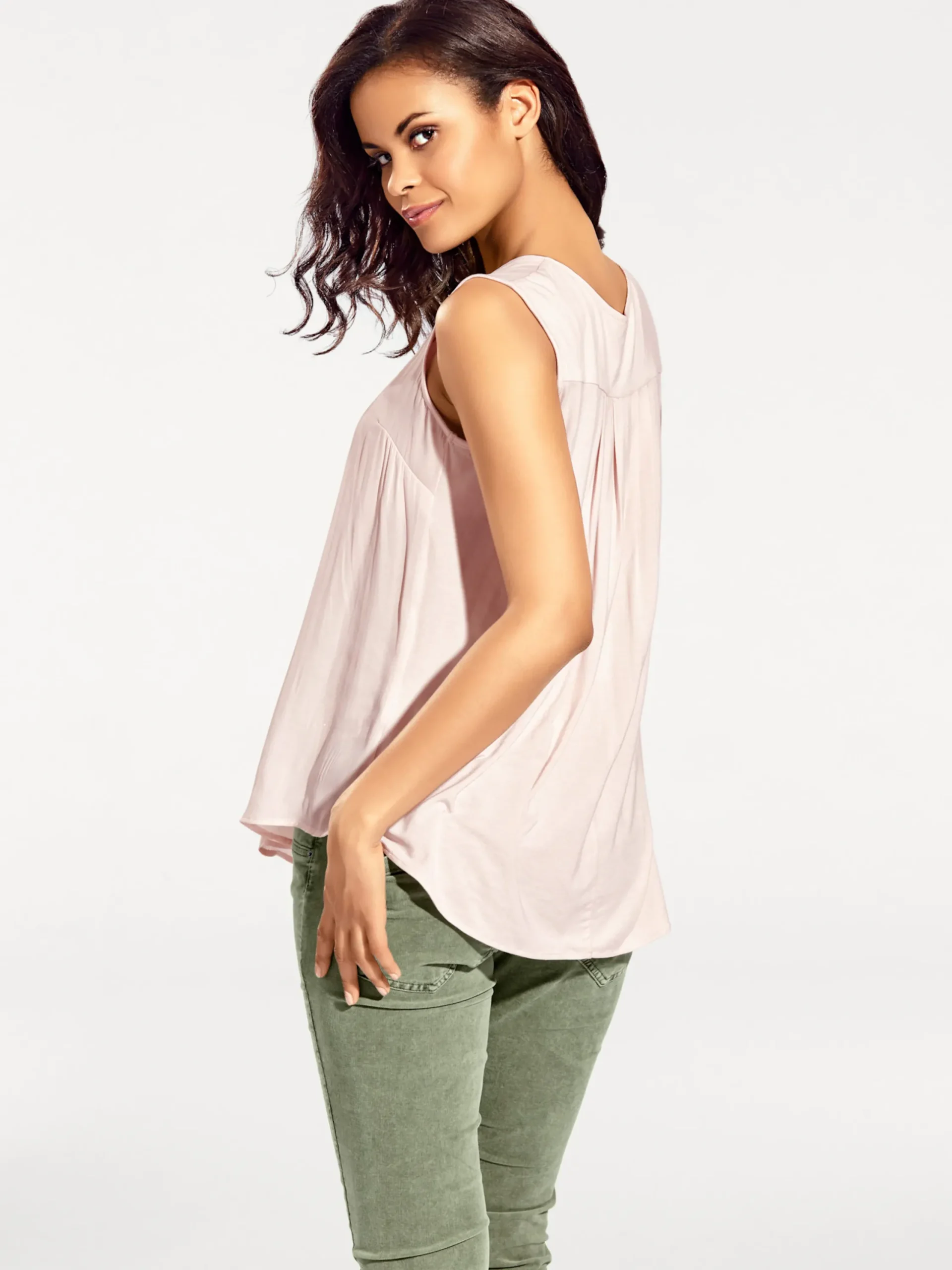 Blusen|Shirts|heine Blusenshirt mit Knopfleiste rosé