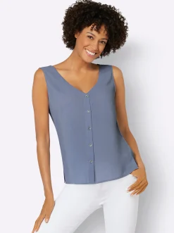 Strandmode|Blusen| Blusentop taubenblau
