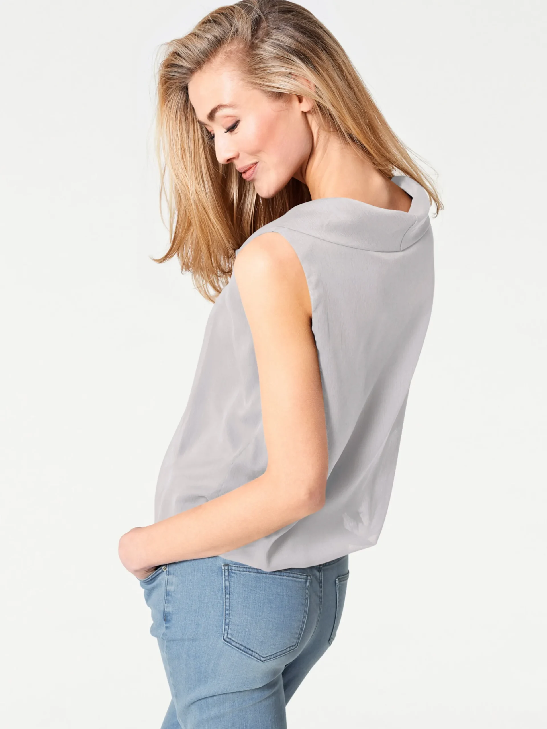 Strandmode|Shirts|heine Blusentop grau