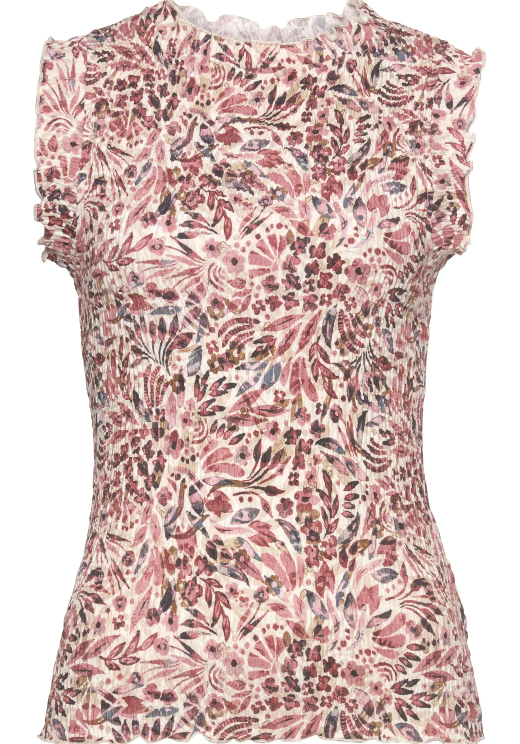Strandmode|Blusen|Vivance Blusentop creme-mauvebedruckt