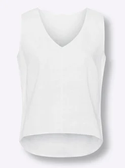 Blusen|Shirts|heine Blusentop aus reinem Leinen weiß