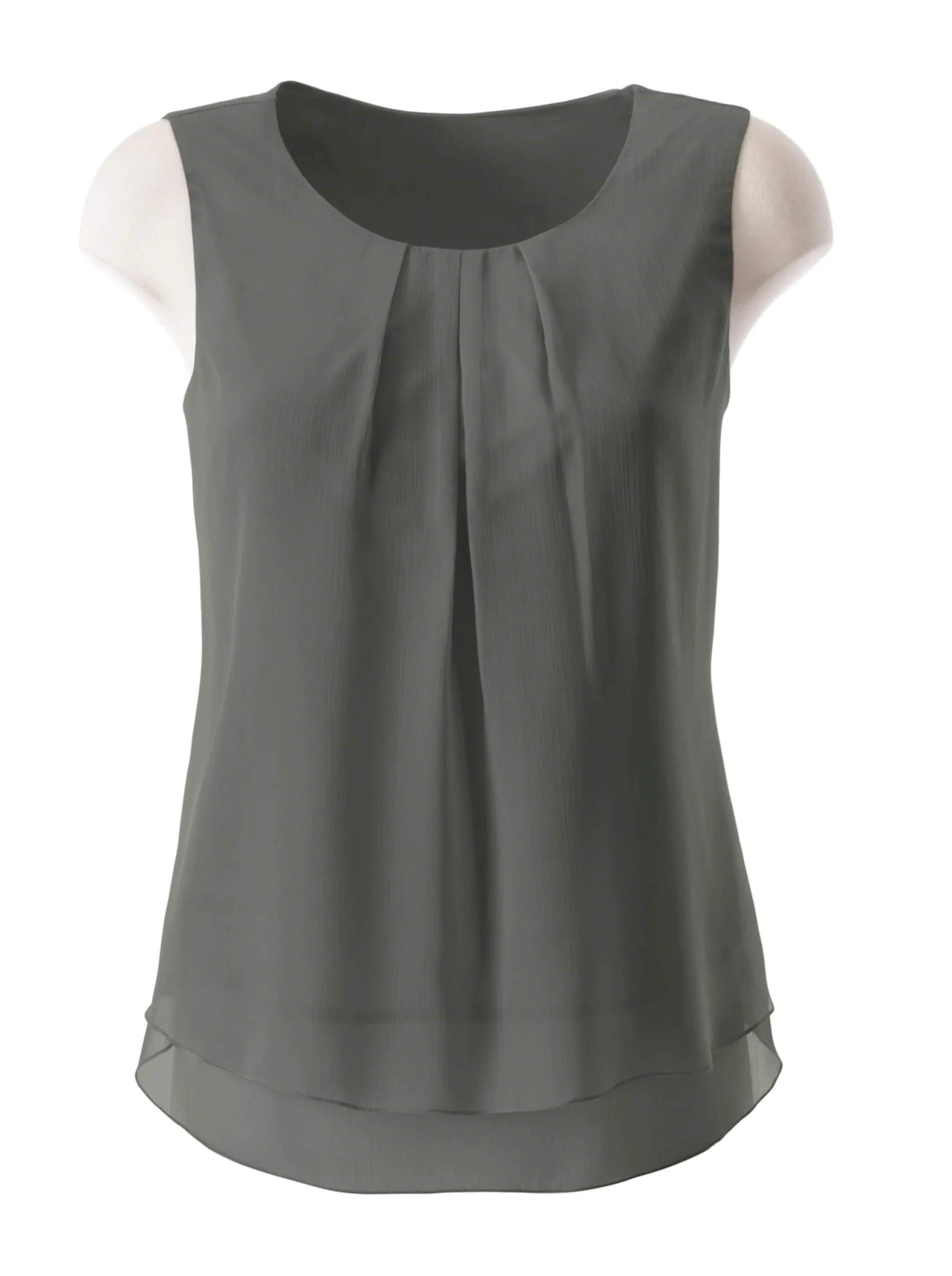 Blusen| Blusentop in Crêpe-Qualität khaki