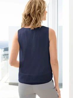 Shirts| Blusentop in Crêpe-Qualität marine