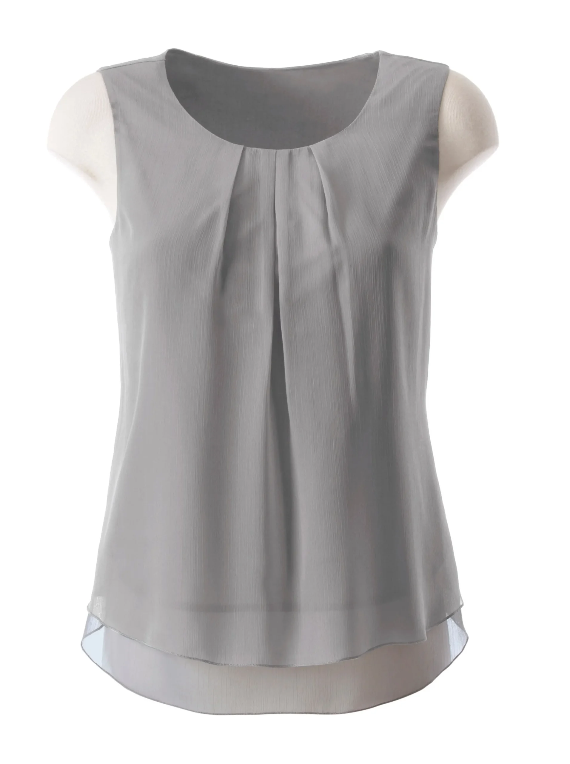 Shirts| Blusentop in Crêpe-Qualität silbergrau