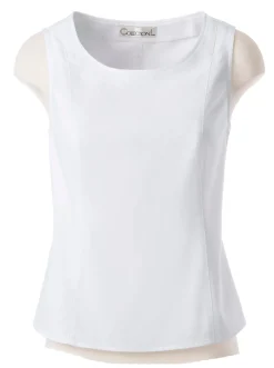 Blusen|Shirts| Blusentop mit breiten Trägern weiß