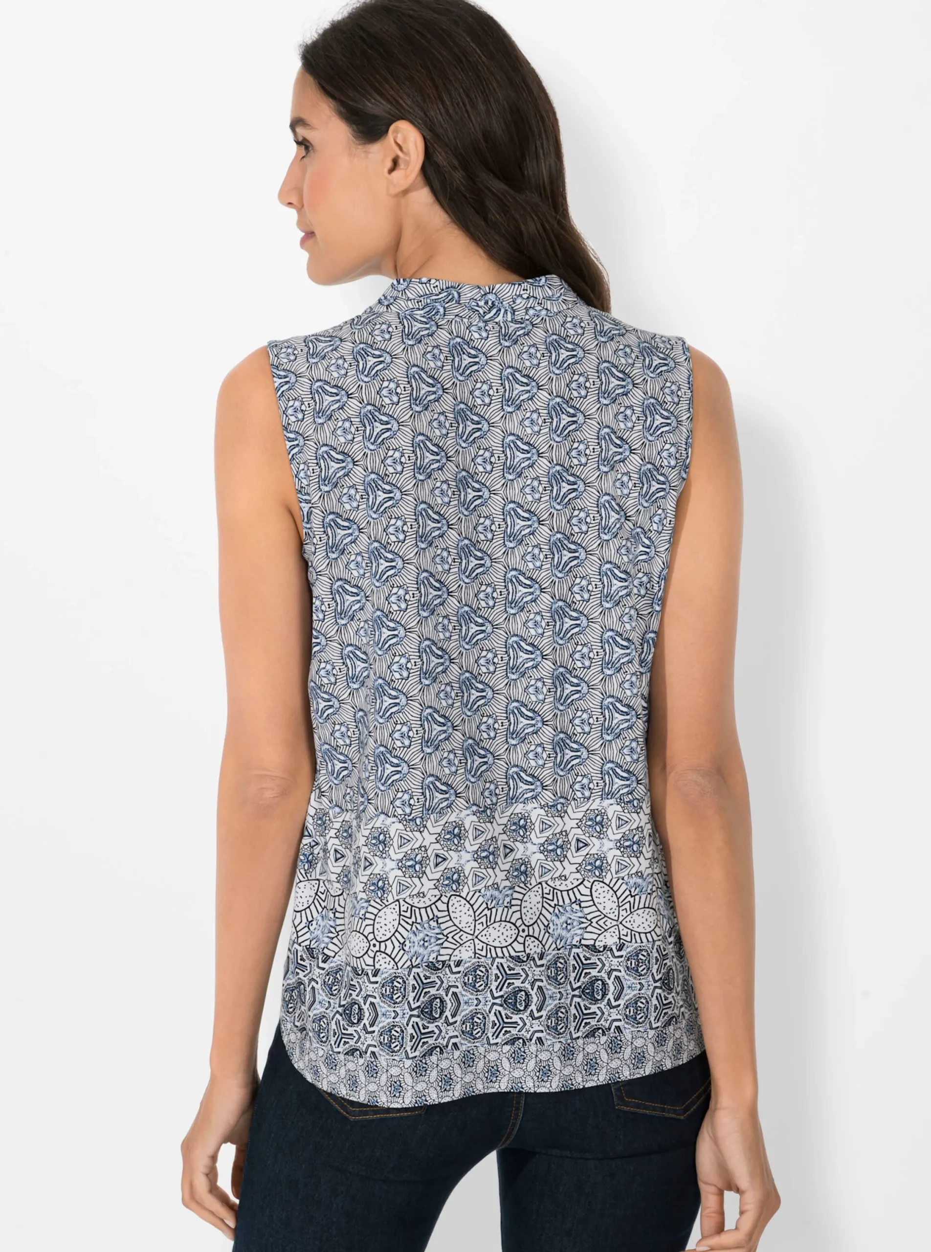 Shirts| Blusentop mit breiten Trägern, reine Viskose dunkelblau