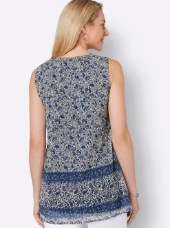 Shirts| Blusentop mit Paisley-Druck jeansblau-bedruckt