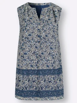 Shirts| Blusentop mit Paisley-Druck jeansblau-bedruckt