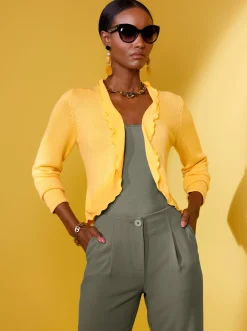 Jacken|Strickjacken| Bolero gelb