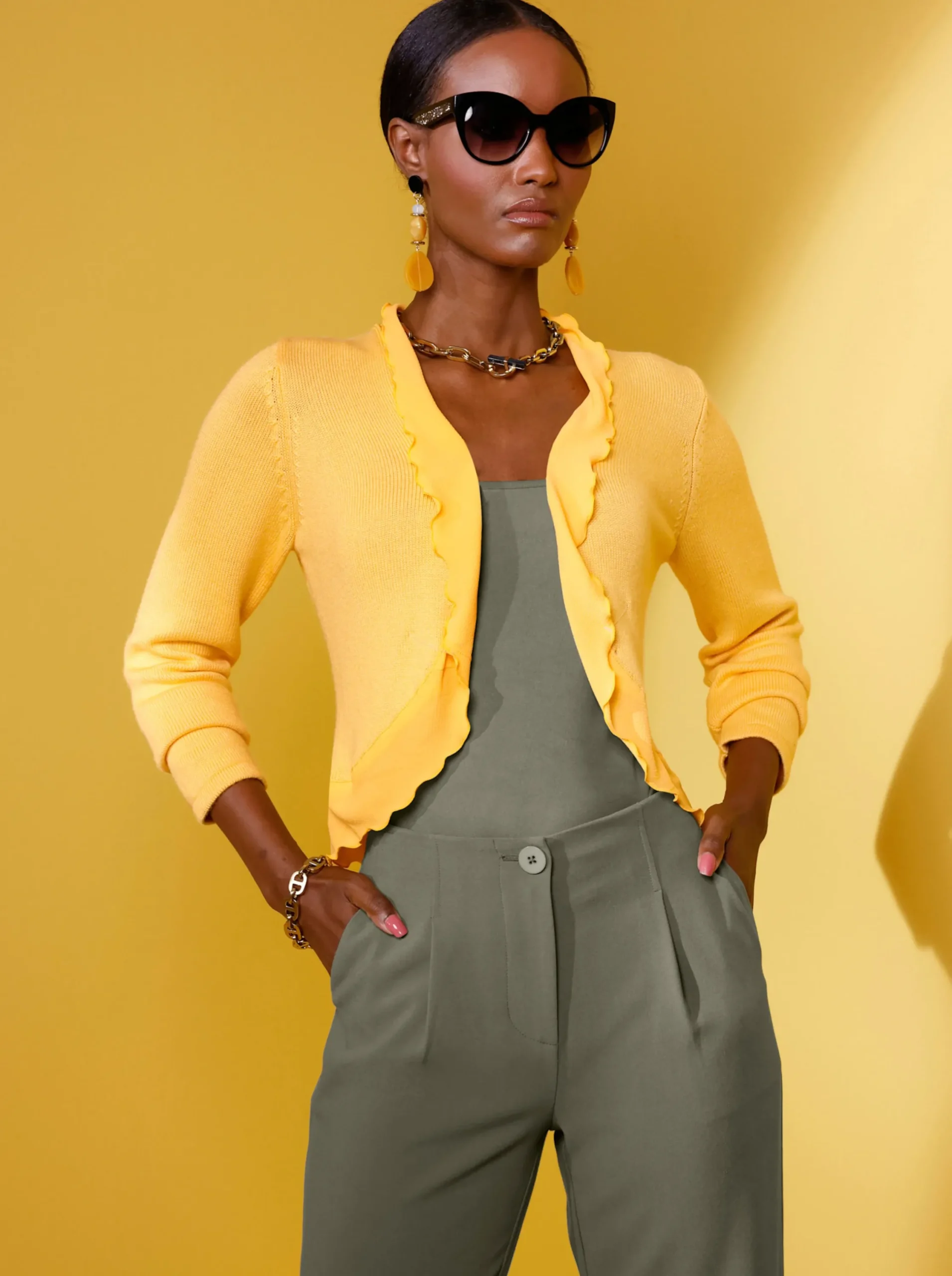 Jacken|Strickjacken| Bolero gelb